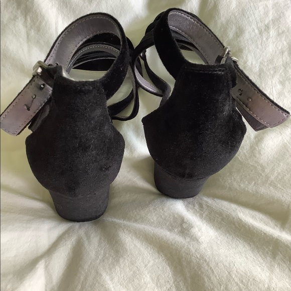 Seven Dials black velvet chunky heel 6 90s style - Picture 5 of 7